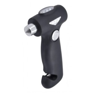 Nödhammare med bälteskniv och dynamolampa